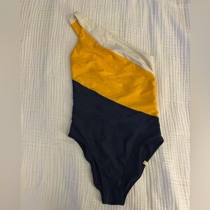 Summersalt Sidestroke Swimsuit Blue/Yellow/White Size 6